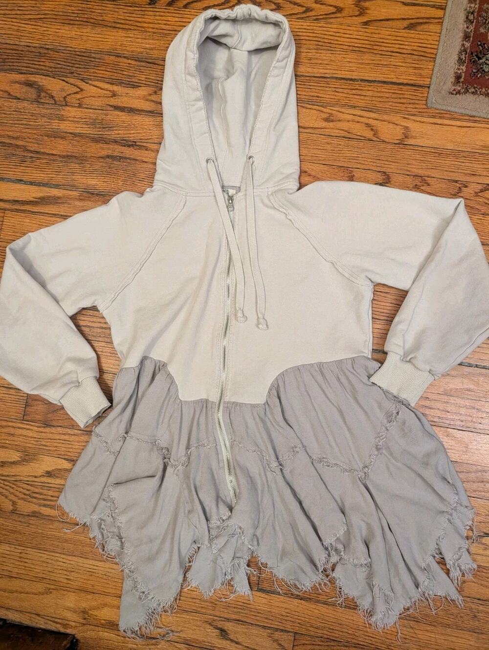 Gimmicks BKE FP Inspired Moon Dust Layered Zip Hoodie Women Oversized S Pockets